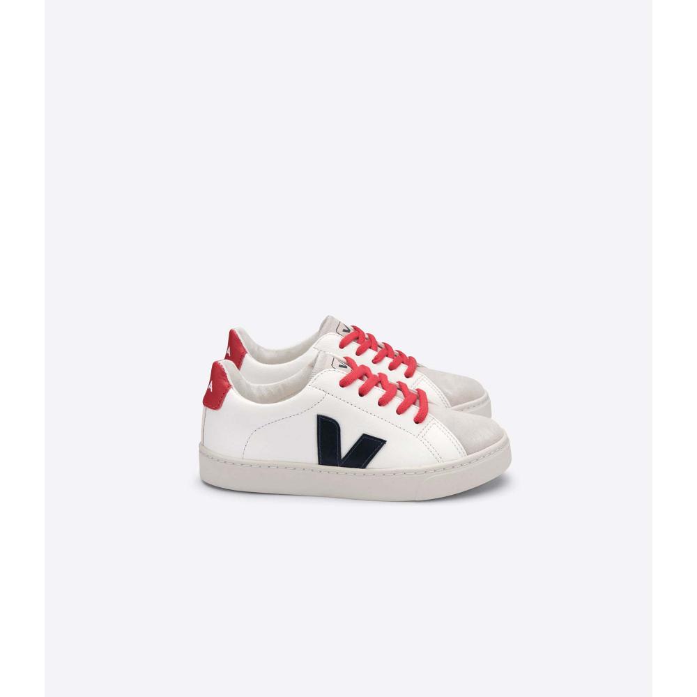 Veja ESPLAR LACE CHROMEFREE Kids\' Sneakers White/Black/Red | CA 821BEX